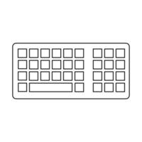 Ilustración simple del icono del componente de la computadora personal del teclado vector