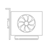 Simple illustration of graphics card GPU. vector