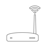 ilustración simple del icono del componente de la computadora personal del enrutador wi-fi vector