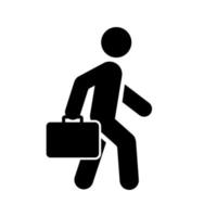 Walking businessman icon People in motion active lifestyle sign vector