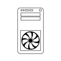 Simple illustration of system unit or personal computer icon vector