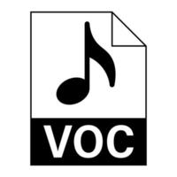 diseño plano moderno del icono de archivo voc para web vector