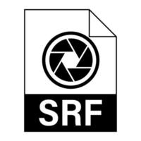 diseño plano moderno del icono de archivo srf para web vector