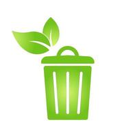 Trashcan simple icon Bio eco symbol for web and business vector