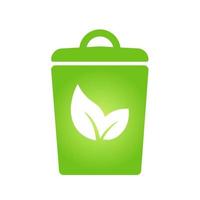 Trashcan simple icon Bio eco symbol for web and business vector