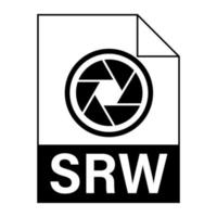 diseño plano moderno del icono de archivo srw para web vector