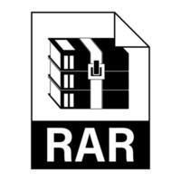 Modern flat design of RAR archive file icon for web vector