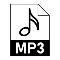 diseño plano moderno del icono de archivo mp3 para web vector