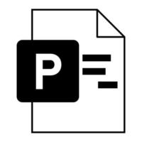 diseño plano moderno del icono de archivo de documento de proyecto de logo mpp vector