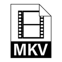 diseño plano moderno del icono de archivo de ilustración mkv para web vector