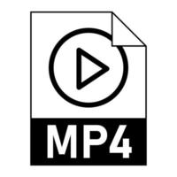 diseño plano moderno del icono de archivo mp4 para web vector