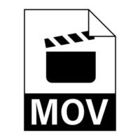 diseño plano moderno del icono de archivo de ilustración mov para web vector