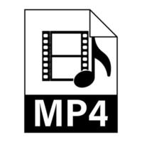 diseño plano moderno del icono de archivo de ilustración mp4 para web vector