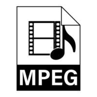 diseño plano moderno del icono de archivo de ilustración mpeg para web vector