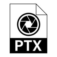 diseño plano moderno del icono de archivo ptx para web vector