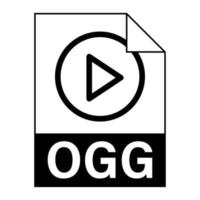 diseño plano moderno del icono de archivo ogg para web vector