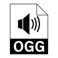 diseño plano moderno del icono de archivo ogg para web vector