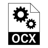 diseño plano moderno del icono de archivo ocx para web vector