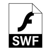 diseño plano moderno del icono de archivo swf para web vector