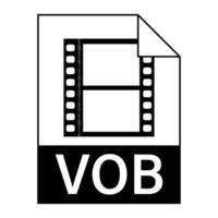 diseño plano moderno del icono de archivo de ilustración vob para web vector