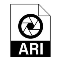 Modern flat design of ARI file icon for web vector