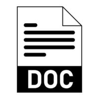 Modern flat design of DOC file icon for web vector