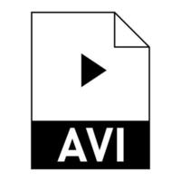 diseño plano moderno del icono de archivo avi para web vector