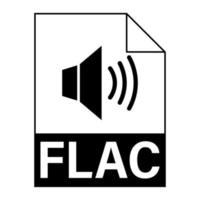 diseño plano moderno del icono de archivo flac para web vector