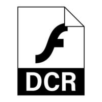 diseño plano moderno del icono de archivo dcr para web vector