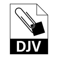 diseño plano moderno del icono de archivo djv para web vector