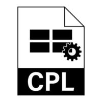 diseño plano moderno del icono de archivo cpl para web vector