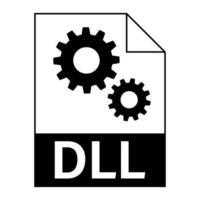 diseño plano moderno del icono de archivo dll para web vector