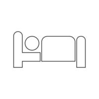 el hombre duerme en la cama icono gente en movimiento signo de estilo de vida activo vector