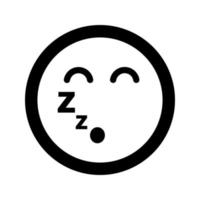 Cartoon sleep smile face emoticon icon in flat style vector