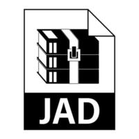 diseño plano moderno del icono de archivo de archivo jad para web vector