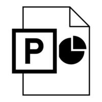 diseño plano moderno del icono de archivo de presentación ppt logo vector