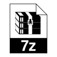 Modern flat design of 7z archive file icon for web vector