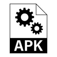 diseño plano moderno del icono de archivo apk para web vector