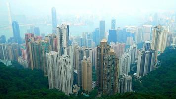 Beautiful building and architecture around Hong kong city skyline video