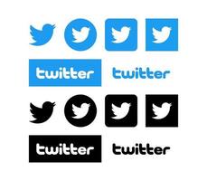 Twitter editorial icon collection vector