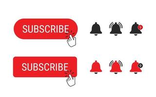 Social media like, subscribe and notification button Pro Vector