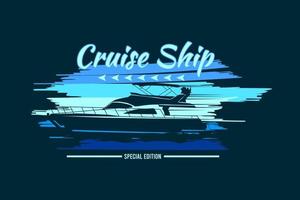 cruise ship silhouette retro design vector