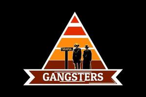 gangster silhouette retro design vector