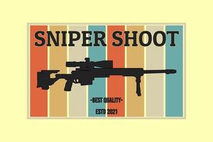 sniper shoot silhouette retro design vector