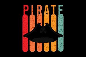 pirate retro silhouette design vector