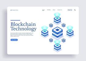Blockchain modern flat design cryptocurrency isometric concept vector