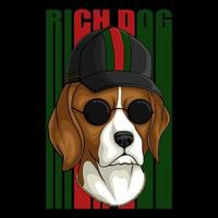 Ilustración de vector de perro rico beagle