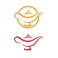 magic lamp logo and icon vector image