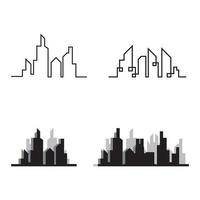 horizonte de la ciudad moderna. silueta de la ciudad. ilustración vectorial en plano vector