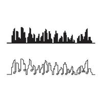 horizonte de la ciudad moderna. silueta de la ciudad. ilustración vectorial en plano vector
